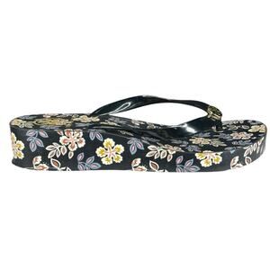 Tory Burch Women’s Black Floral Wedge Sandals Size US 9.5